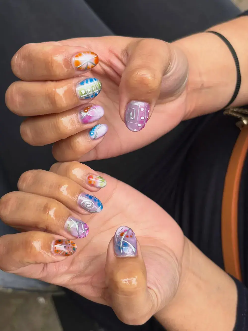 Pastel nail art with butterflies by Avalon Nailz